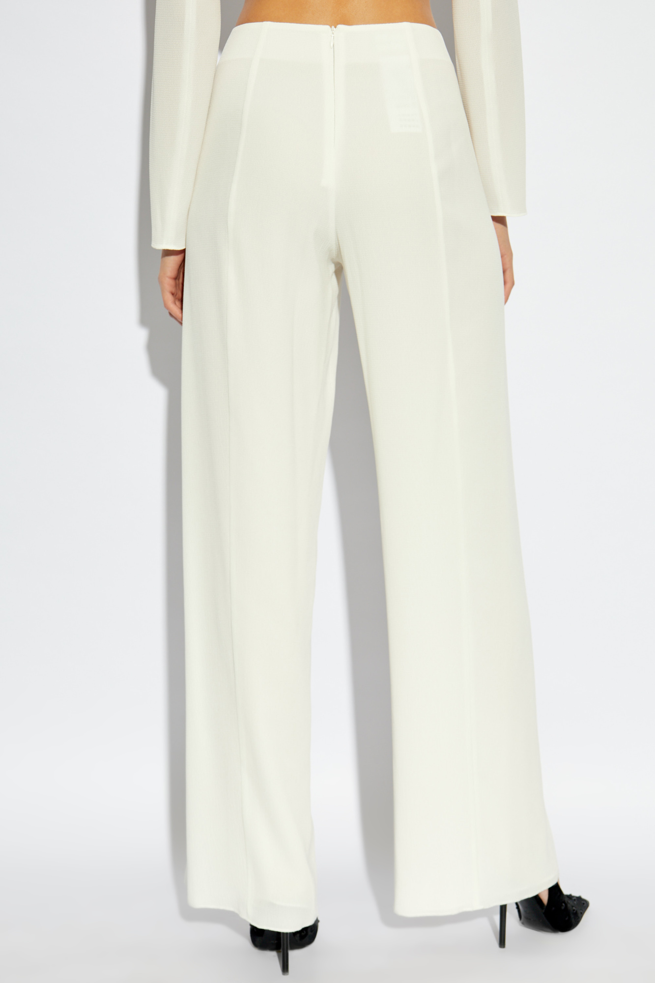パンツ EMPORIO ARMANI Woman Pants White EW001134AF13314 U0001 EMPORIO ARMANI Wide leg trousers in white